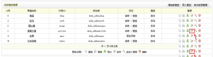 織夢內容模型自定義字段及調用方法